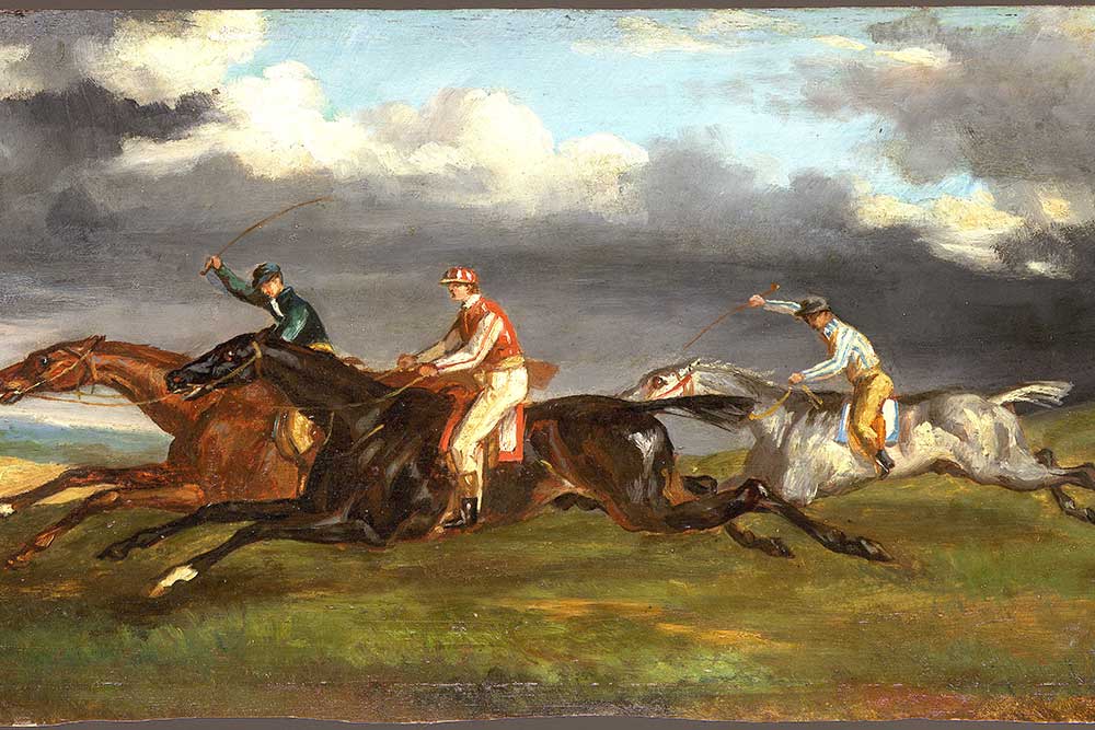 Géricault - Étude préparatoire pour le Derby d'Epsom, 1821(37x72cm)©Kristin Gary Fine Arts 