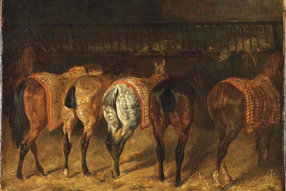 Cinq chevaux à l'écurie, 1811-12, 59x69 cm © Rmn Grand Palais, ph. Philippe Fuzeau