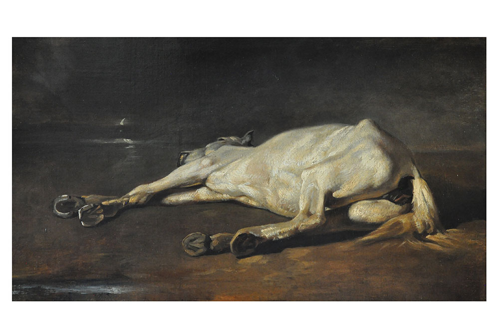 Géricault - Cheval mort étendu sur la grève, 1814, 28x43cm© Paris coll. Part 