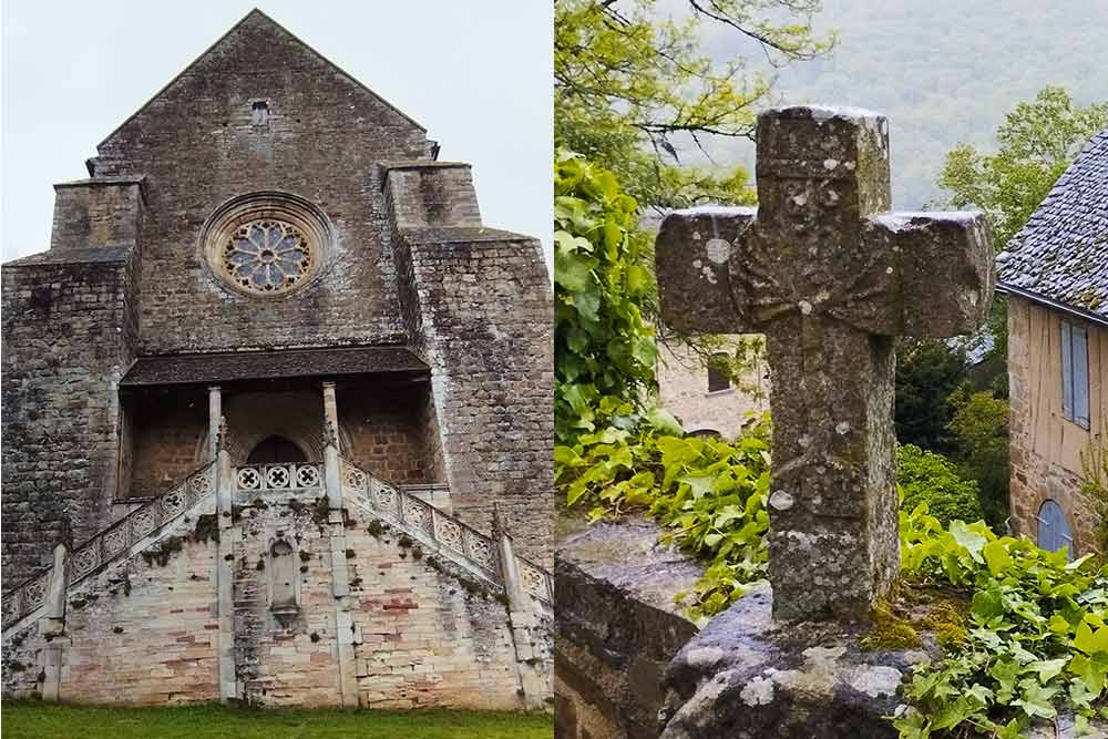 L’église Saint-Jean-l’Evangéliste a été construite sur ordre des dominicains pour punir les hérétiques et réfractaires à l’ordre royal. Une croix de pierre symbole de la reprise en main par l’Eglise.