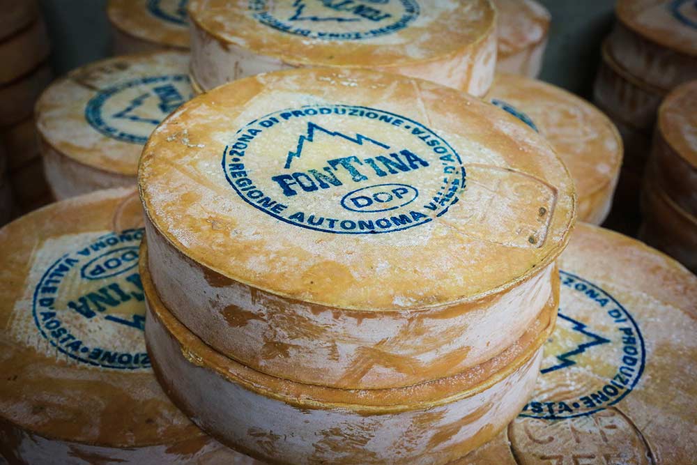 La fontina, un fromage régional classéAOP, que l’on retrouve sur toutes les tables. 