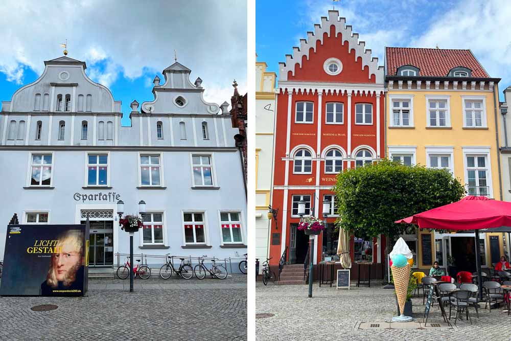 Maisons de la place du Marché avec, à gauche, la fabrique de savon des frères de Friedrich.