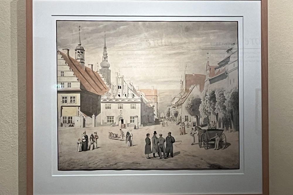 Caspar David Friedrich, La Place du marché de Greifswald. Une aquarelle peinte depuis les fenêtres de la fabrique de savon familiale