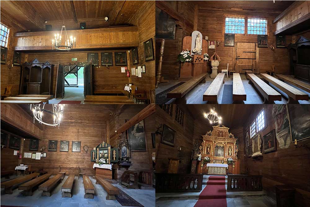 Eglises en bois - Intérieur de l'église St Philippe et St Jacques.