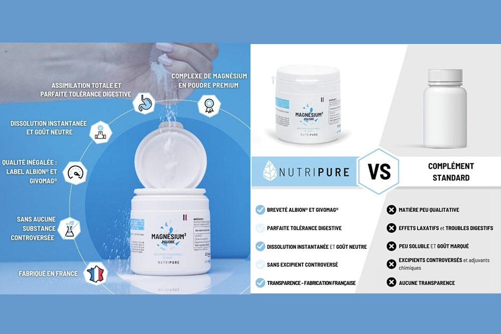 Nutripure a choisi un magnésium hautement biodisponible pour garantir une assimilation optimale par l'organisme.