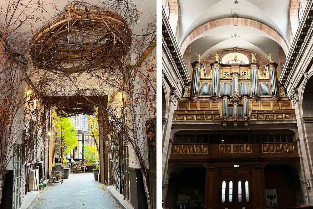 Une impasse. A droite, l’orgue de la cathédrale Saint-Christophe au buffet classé