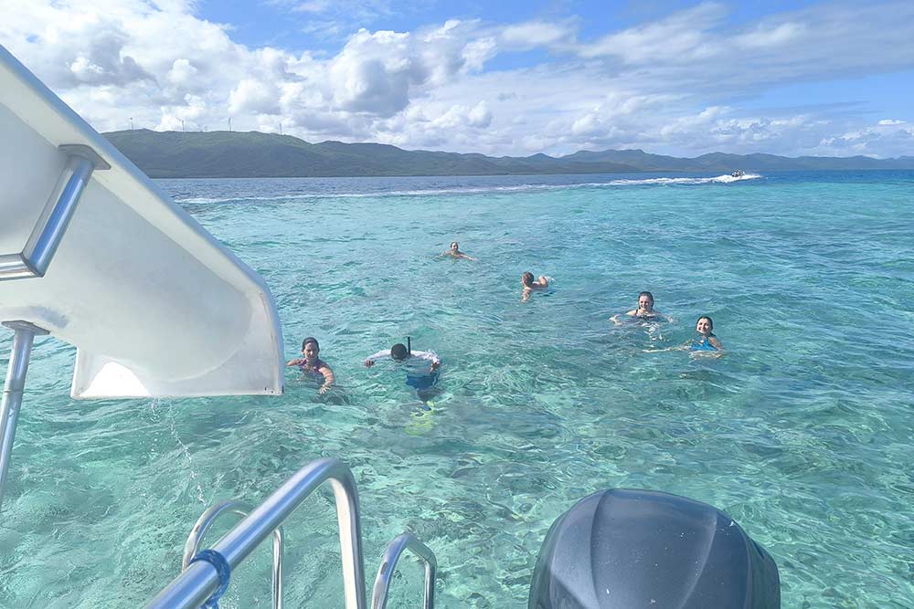 Sympathique arrêt baignade.