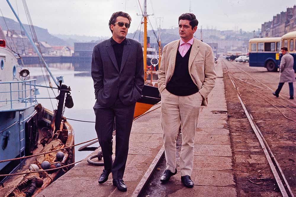 Michel Legrand - et Jacque Demy sur le tournage des Parapluies de Cherbourg