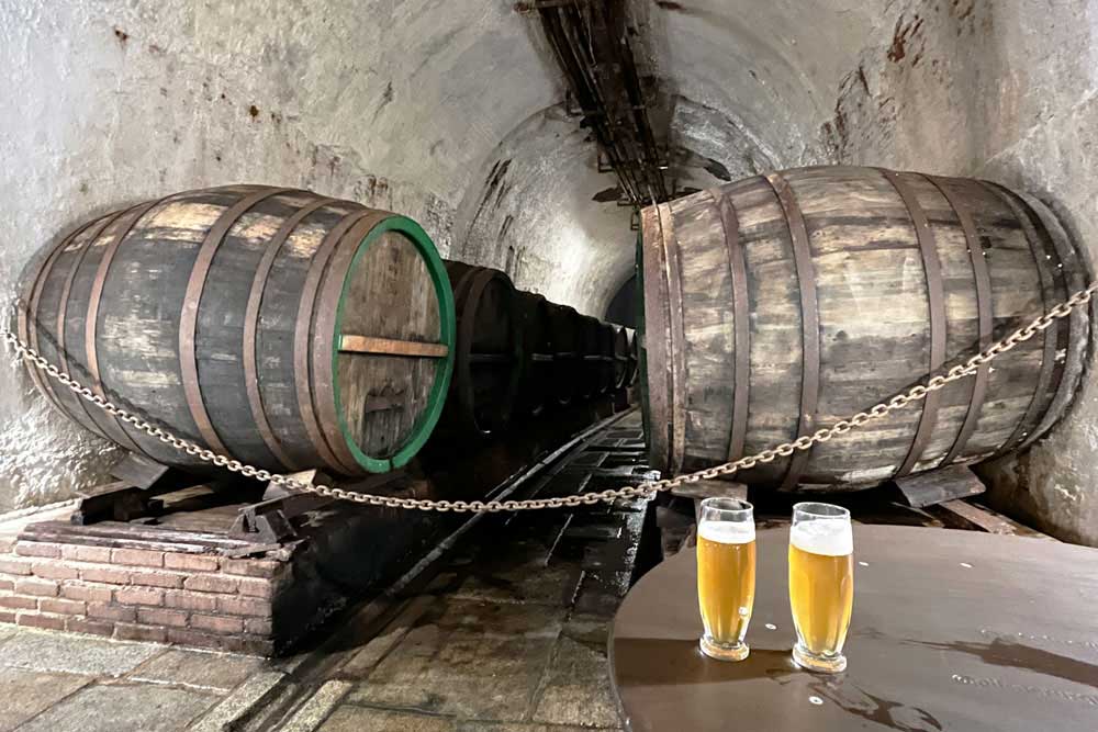 Chopes de dégustation (cave de la Brasserie Pilsner Urquell)