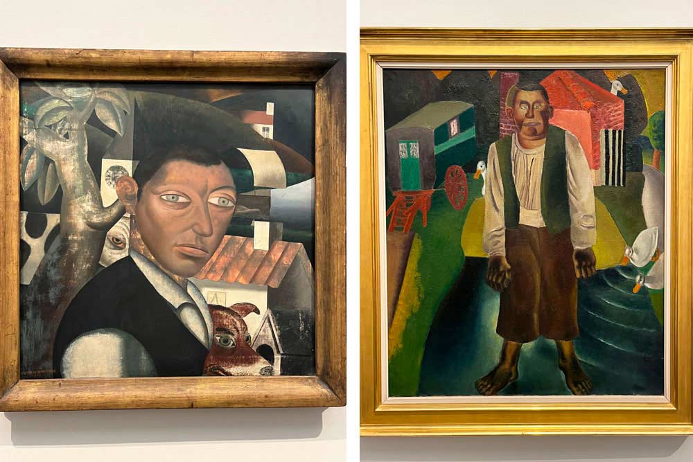 Fugue par Gustave Van de Woestyne (1925). A droite, L’Idiot devant l’étang par Frits Van den Berghe (1926)