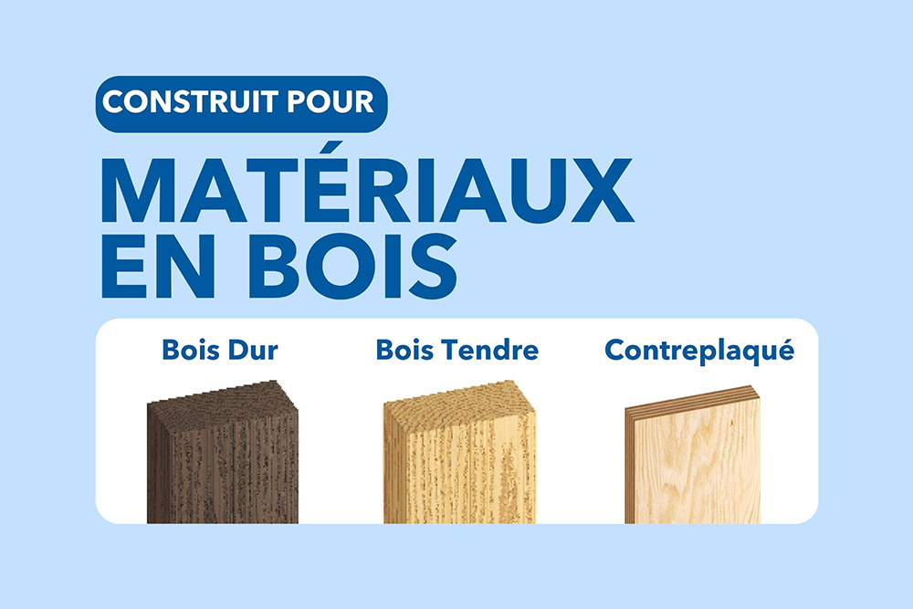 Pour les matériaux en bois.