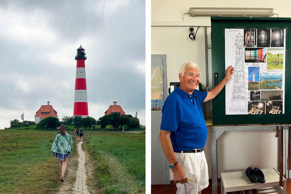 Schleswig Holstein - Le phare de Westerhever avec, à droite, son guide Jürgen Birkigt