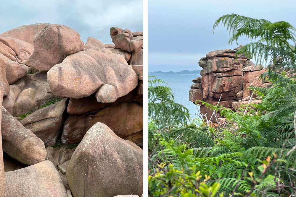 Rochers de granit rose.