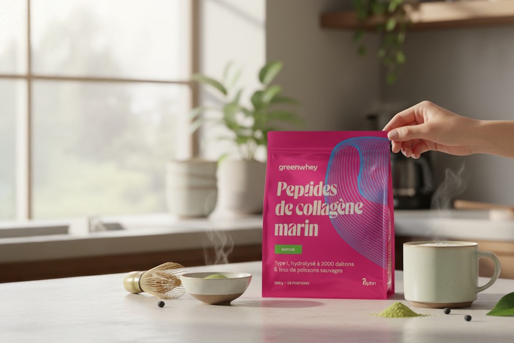 Greenwhey réunit collagène et matcha dans une boisson bien-être