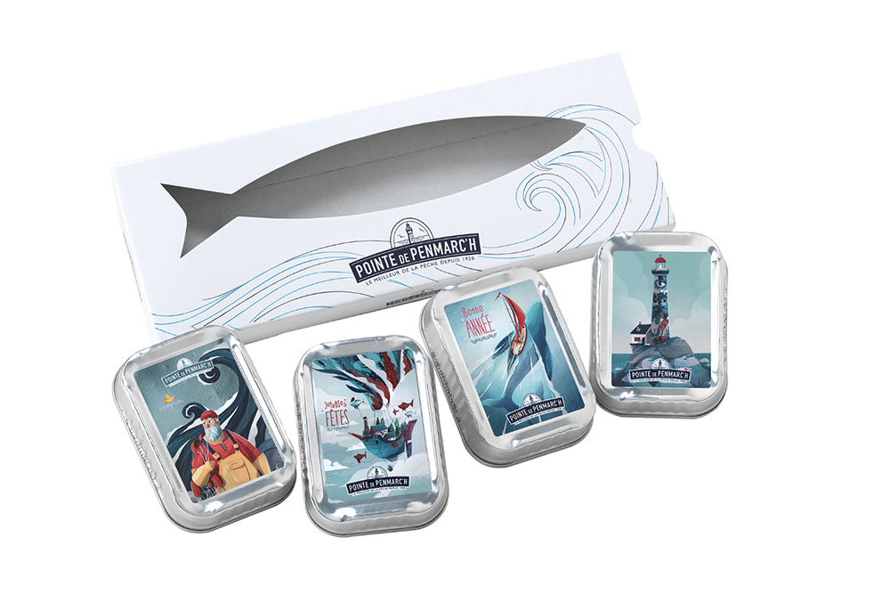 Coffrets Noël - coffret de 4 boîtes de sardines