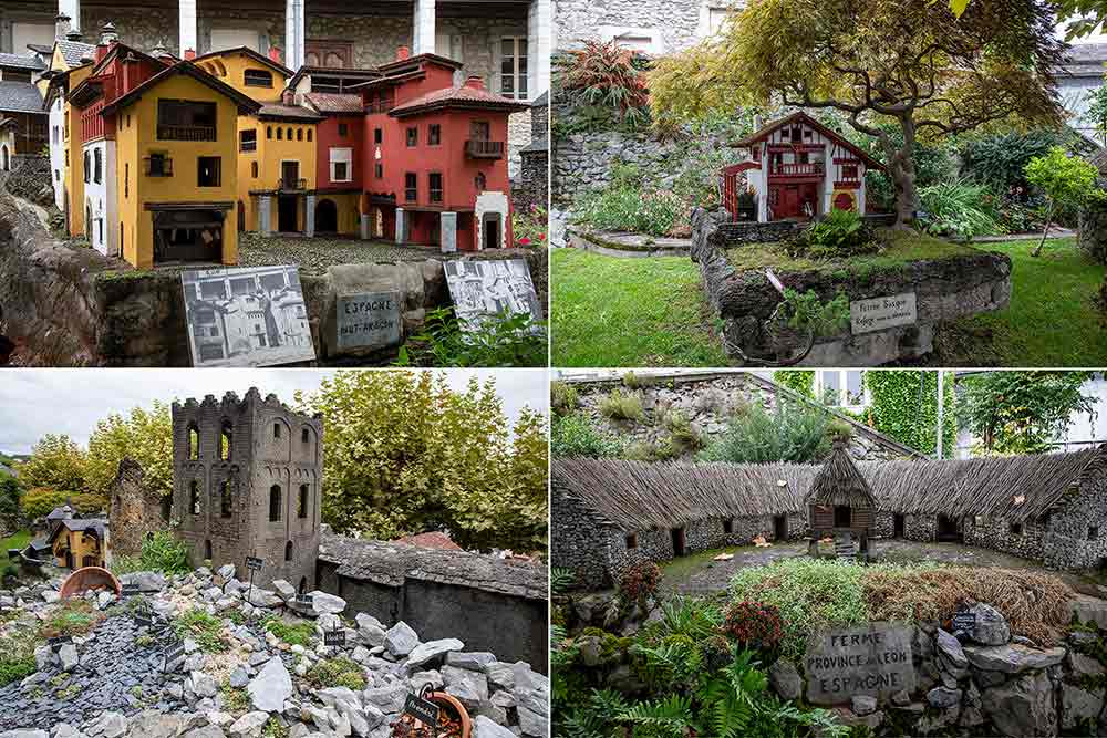 Les maquettes d’un village du Haut-Aragon en Espagne, d’une ferme basque, le jardin botanique et une ferme de la province de Leon en Espagne.