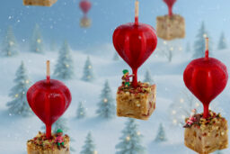 Noël en Grand - 8 Mongolfières au bloc de foie gras de canard, nappage groseille et framboise.