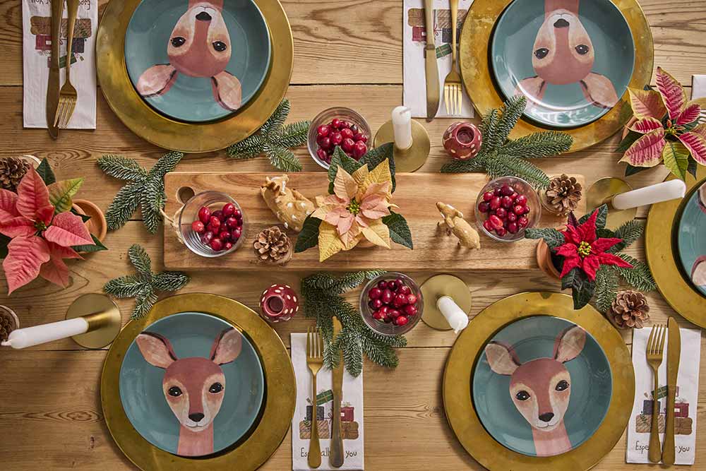 Poinsettias - Une table romantique à souhait.