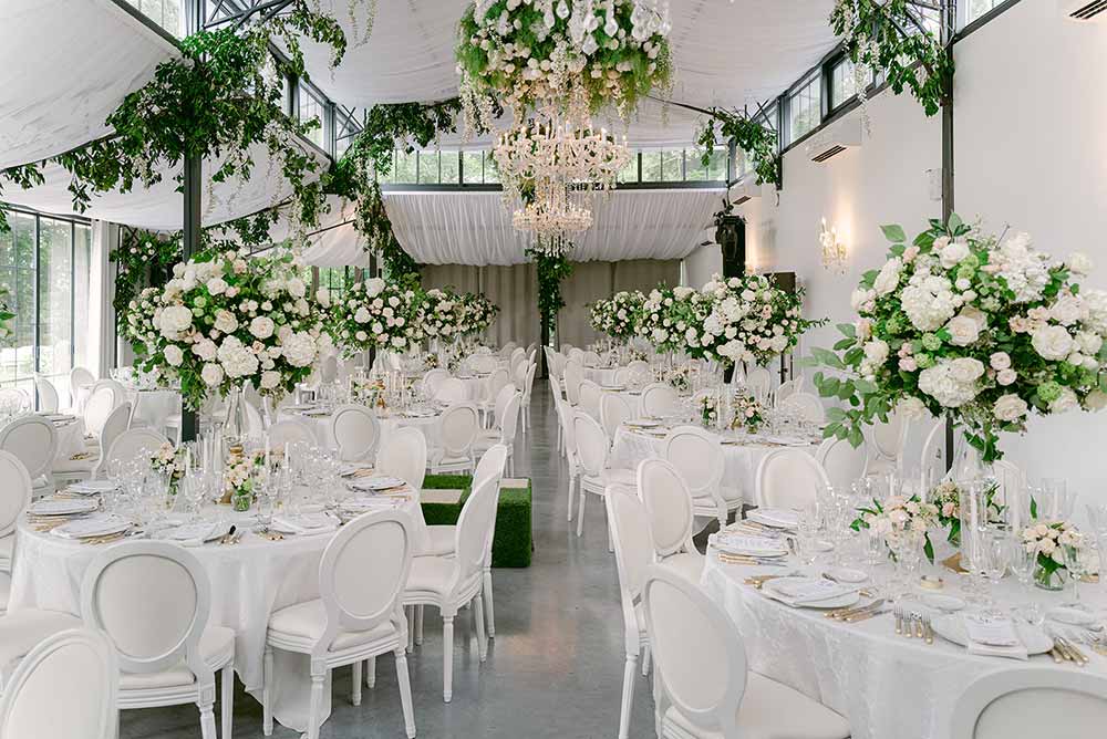 L'Orangerie parée pour un mariage.