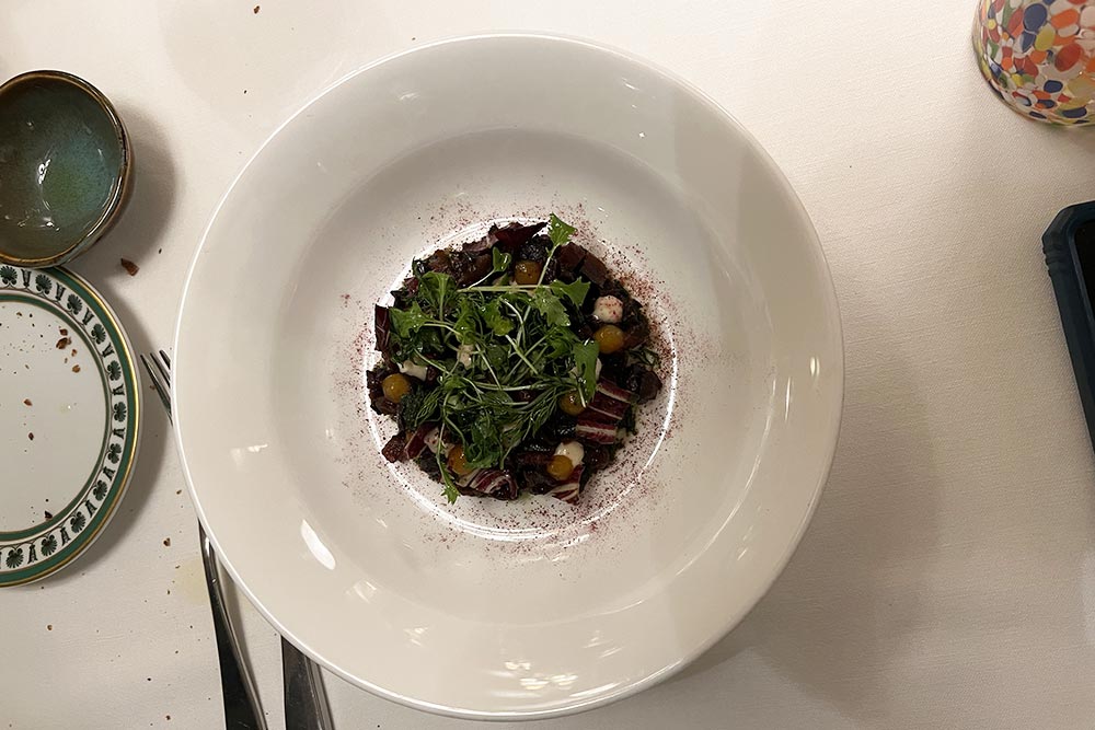 Hôtel Splendide Royal - Un Tartare de betterave, kaki et radicchio.