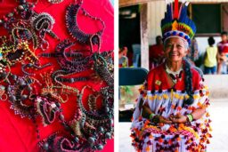 Colliers en graines amérindiens, centre culturel Kalawashi