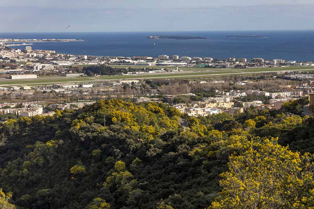 Vue sur la côte et les îles de Lérins.