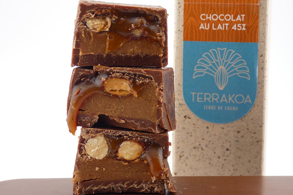 Terrakoa - Chocolat caramel et cacahuète.