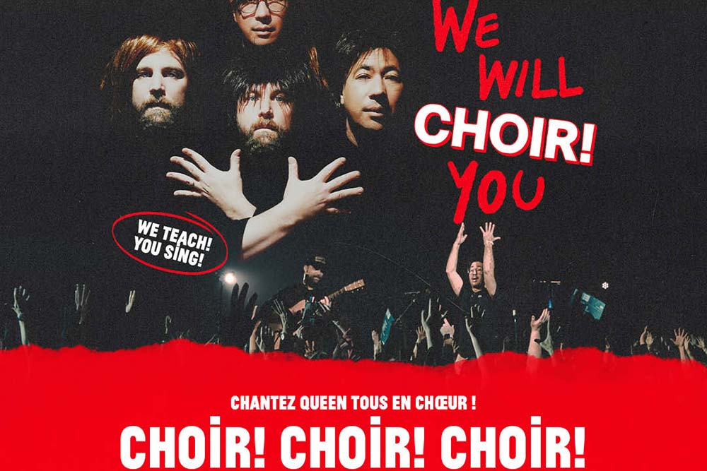 Les spectateurs chantent en coeur.