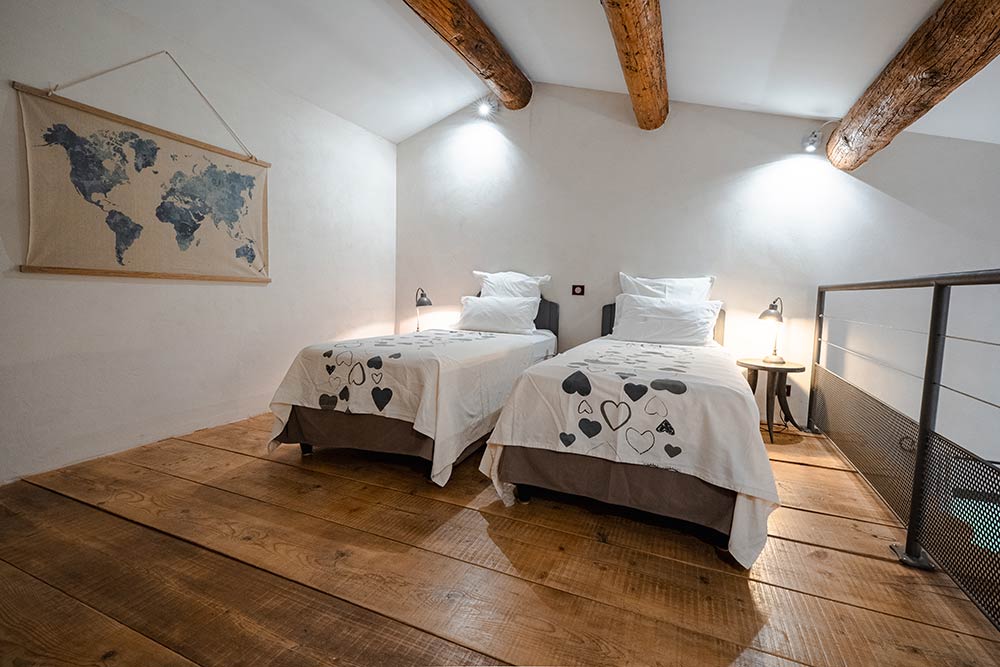 Duplex Les Figuiers, lits jumeaux.