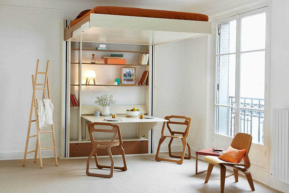 Salle à manger et chambre à coucher.