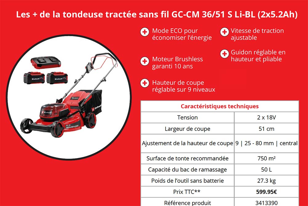Tondeuse Einhell - Infos pratiques.