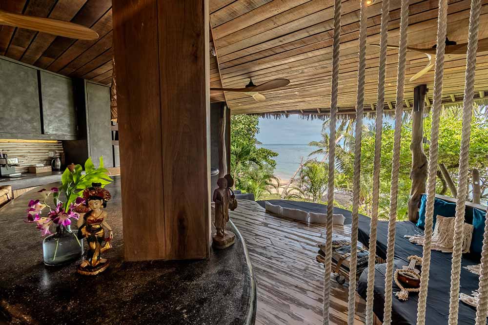 Salon extérieur de la Beach Villa.