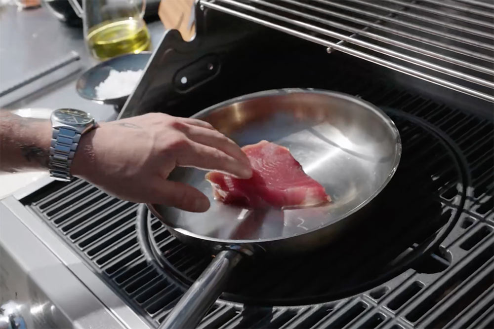 La cuisson du thon.