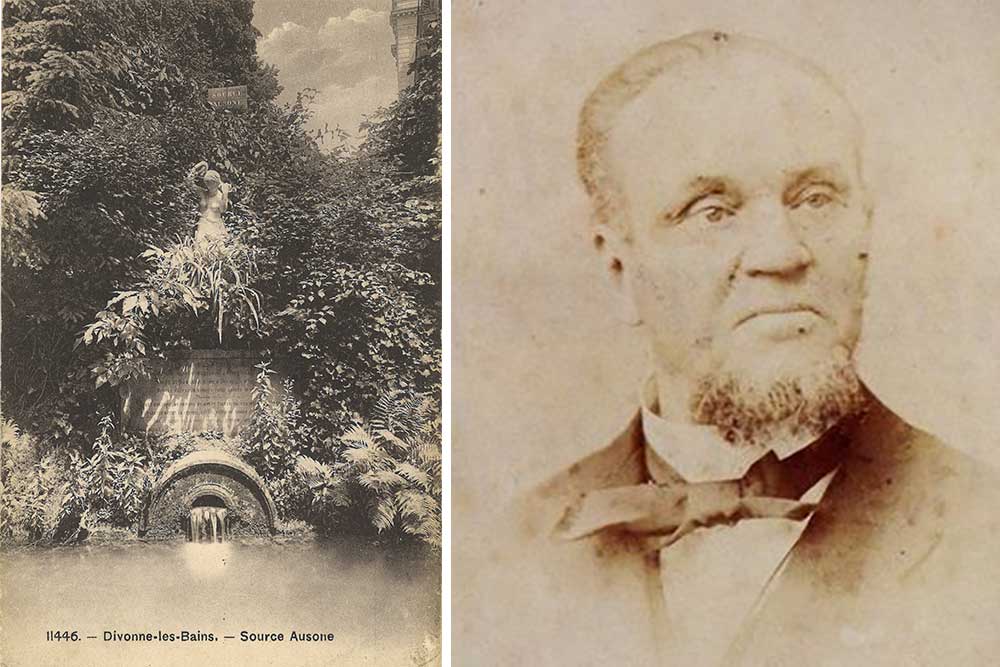 La source Auzone et Paul Vidat.