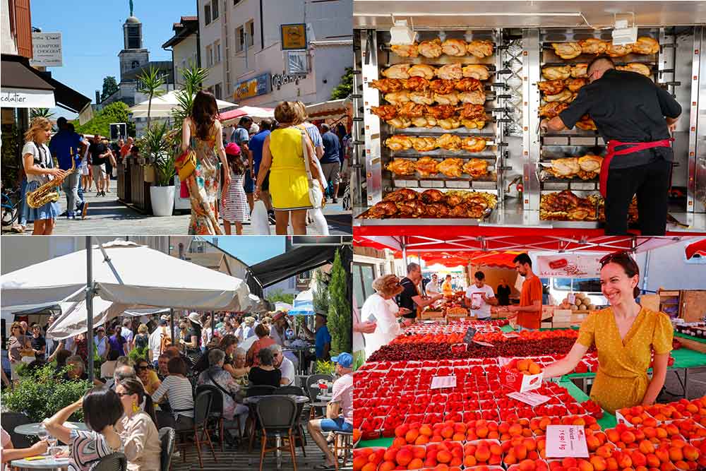 Le magnifique marché de Divonne-les-Bains.