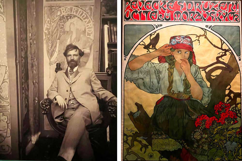 Olomouc - Photo d’Alfons Mucha et professeur de chant moravienne (Musée d’art de la Fondation Mucha)