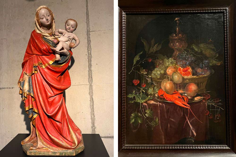 La Madone de Sternberk par Jan Parler (XIVe siècle) et Nature morte d’Harmen Loeding