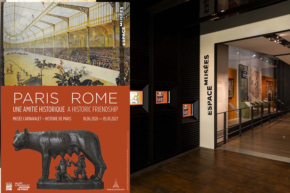 Paris Rome - Exposition Paris Rome installée au coeur de l'aéroport Paris-Charles de Gaulle.