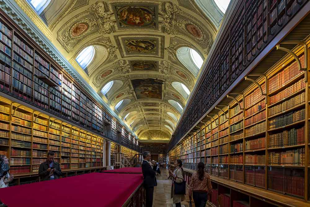 Avant de devenir une bibliothèque en 1887, cette galerie accueillait le premier musée public de peinture d'Europe. Aujourd'hui, près de 57 000 ouvrages y sont conservés.