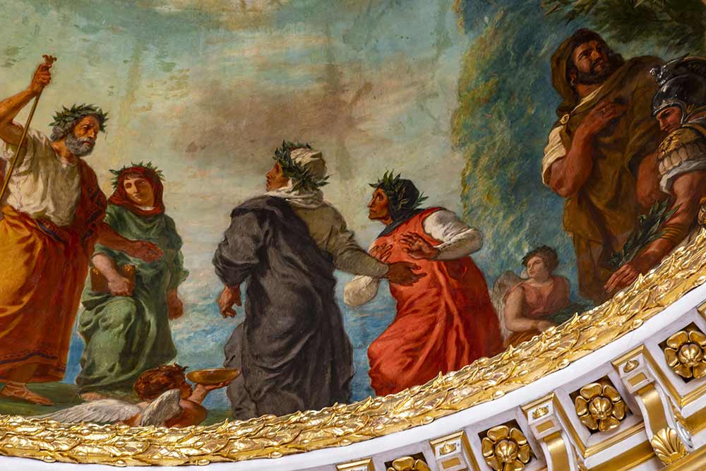 Palais du Luxembourg - Le peintre aurait donné à Dante les traits de son ami Frédéric Chopin,