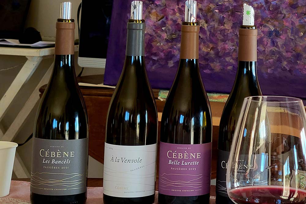 Quelques vins produits dans le Domaine de Cébène.