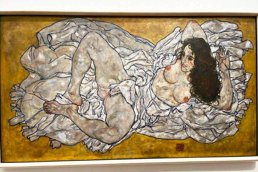 Femme allongée par Egon Schiele